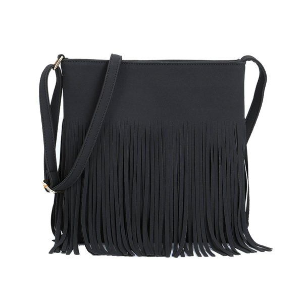 PU leather Fringe Hobo Tassel crossbody bag for Women