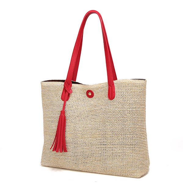 Large Straw Beach Bag for women - Image 2