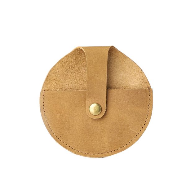 Genuine Leather Round vintage coin storage bag - Image 3