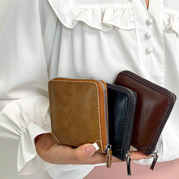 PU Fold Zipper Wallet Purse - Image 6