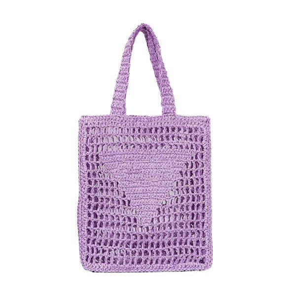 Spacious Crochet Beach Tote Bag – Straw & Mesh - Image 2