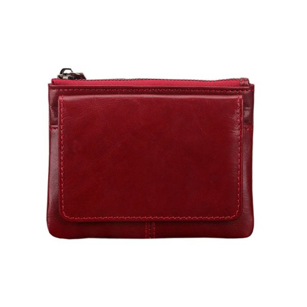 Genuine Leather 2 Zipper Coin Purse Wallet - Image 5