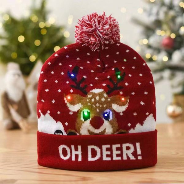 Christmas Hat Beanie with LED Light - Image 4