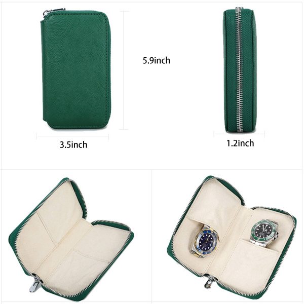 Genuine Leather Portable Watch Storage Travel Cosmetic bag - Image 7