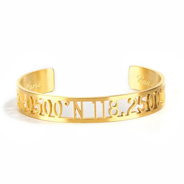 Stainless Steel Cut-out personality opening bracelet