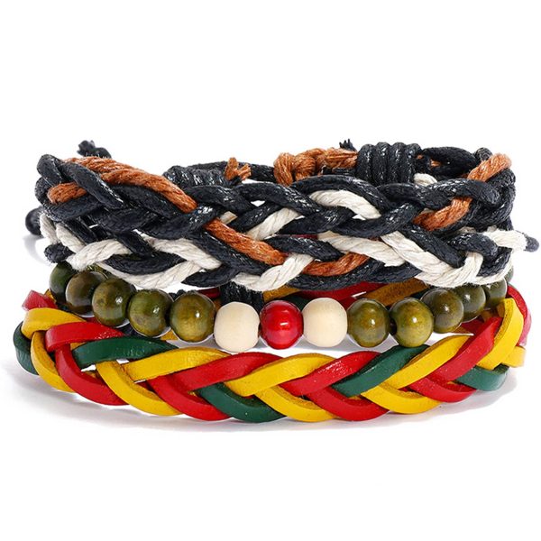 Jute Knitted hip-hop bracelet for men