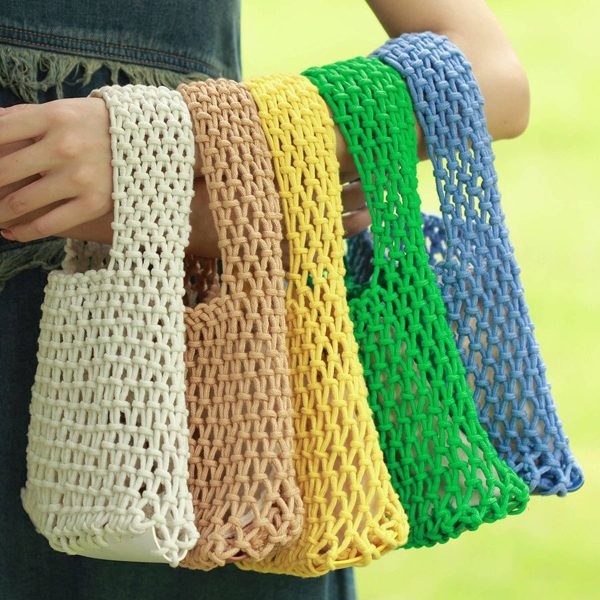 Women Cotton Beach Woven Mini Handbag - Image 6