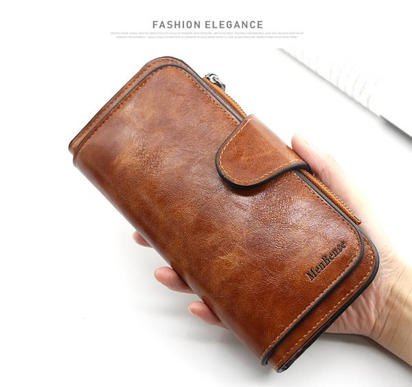 Women'S Large Capacity Magnetic Button Pu Leather Wallet - Image 8