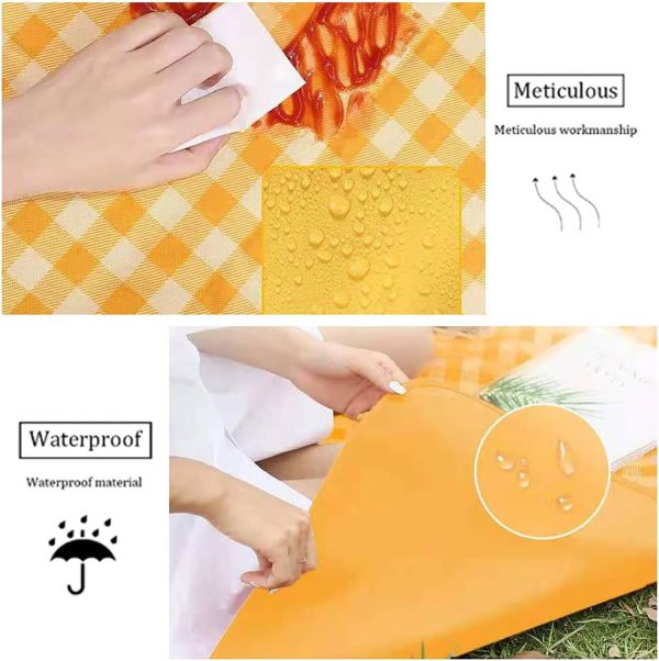Foldable Waterproof Oxford Picnic Blanket w/ Carry Handle - Image 6