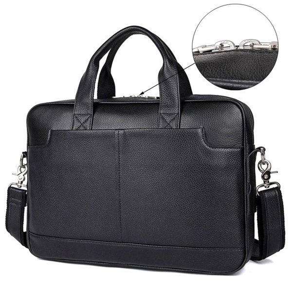 Genuine Leather Briefcase Messenger 15.6 Inch Laptop Bag - Image 2