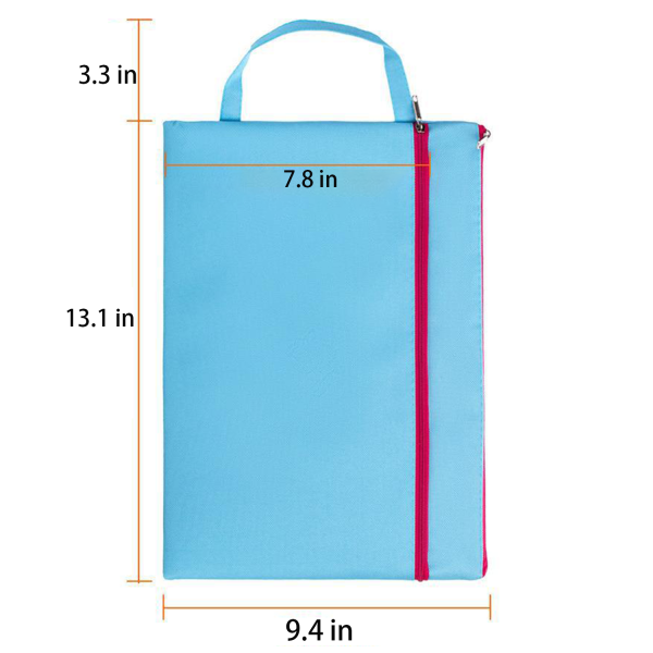 A4 Handle Zippered Document Bag File Pouch - Image 5