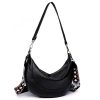 PU Leather Crescent Shoulder Hobo Purses for Women - Image 3