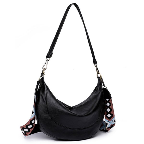 PU Leather Crescent Shoulder Hobo Purses for Women - Image 3