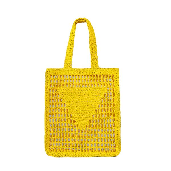 Spacious Crochet Beach Tote Bag – Straw & Mesh - Image 4