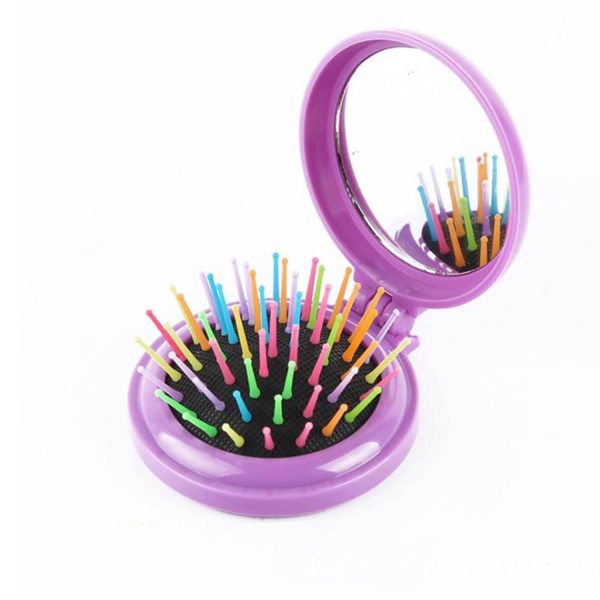 Mini 2-in-1 Plastic Pop-Up Mirror Brush - Image 3