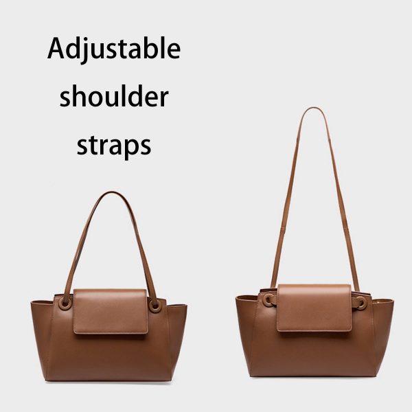 Genuine Leather large-capacity shoulder tote bag - Image 3