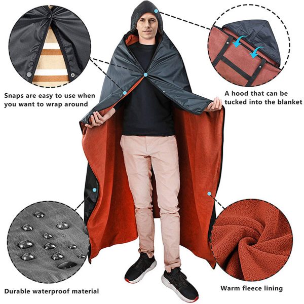 Polyester Multifunctional outdoor windproof with cap blanket - Image 3