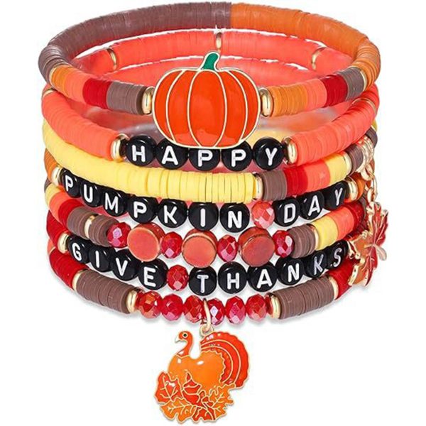 Plastic Thanksgiving turkey maple leaf pendant bracelet - Image 7