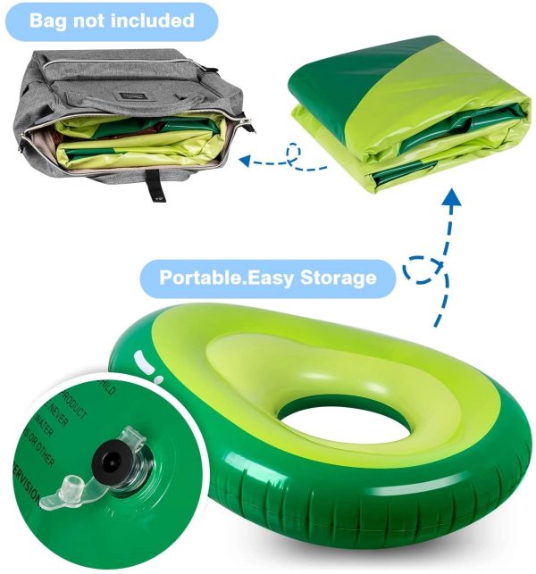 Inflatable Avocado Pool Float Floatie With Ball - Image 3