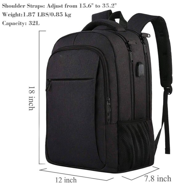 Business Anti Theft Laptop Backpack with USB Charging Port - Image 6