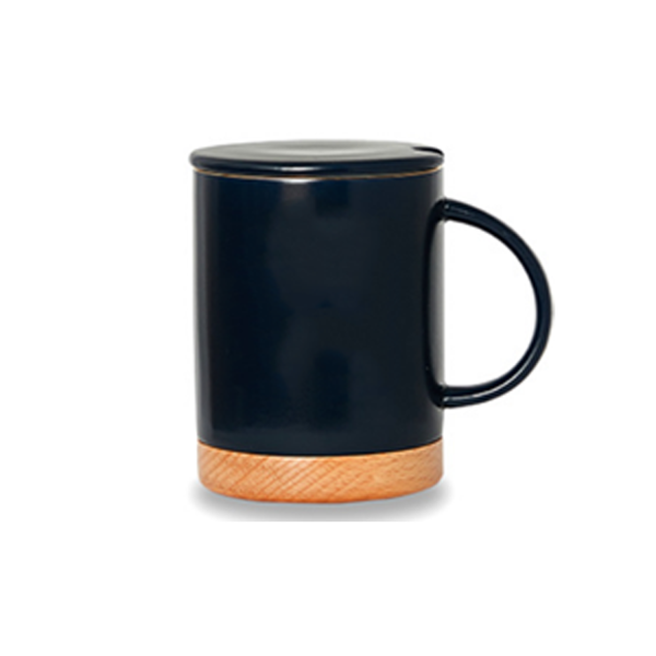10.5 Oz Ceramic Mug with Wooden Bottom