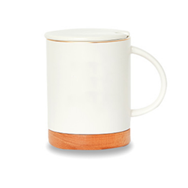 10.5 Oz Ceramic Mug with Wooden Bottom - Image 2