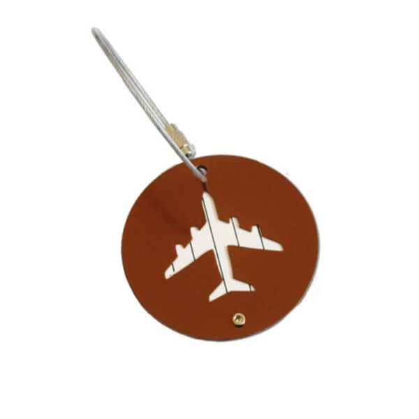 Metallic Round Airplane Shape Travel Luggage Tag - Image 4