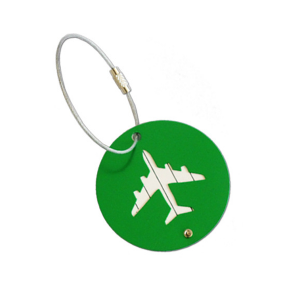Metallic Round Airplane Shape Travel Luggage Tag - Image 5