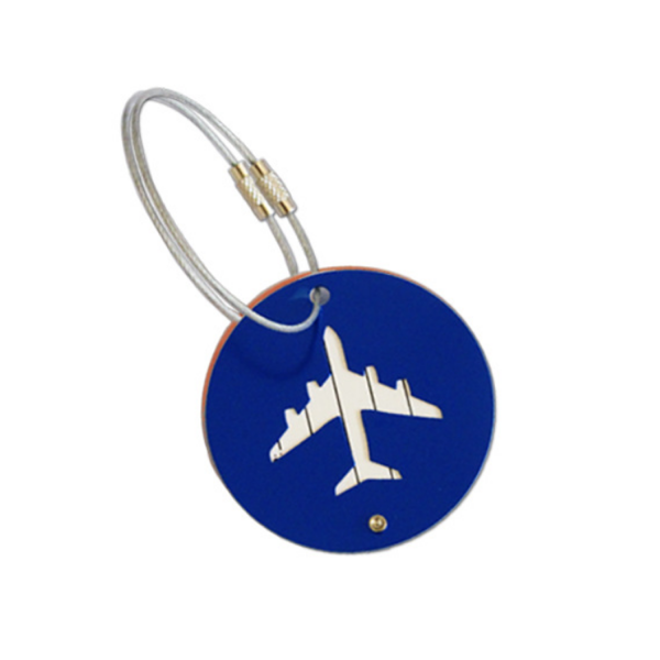 Metallic Round Airplane Shape Travel Luggage Tag - Image 7