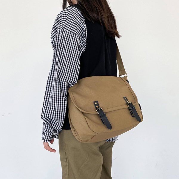 Canvas Large capacity vintage postman shoulder bag - Image 5