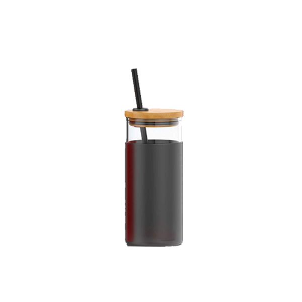 Bamboo Cap Glass Drink Bottle - Image 4