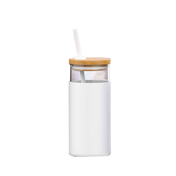 Bamboo Cap Glass Drink Bottle - Image 3