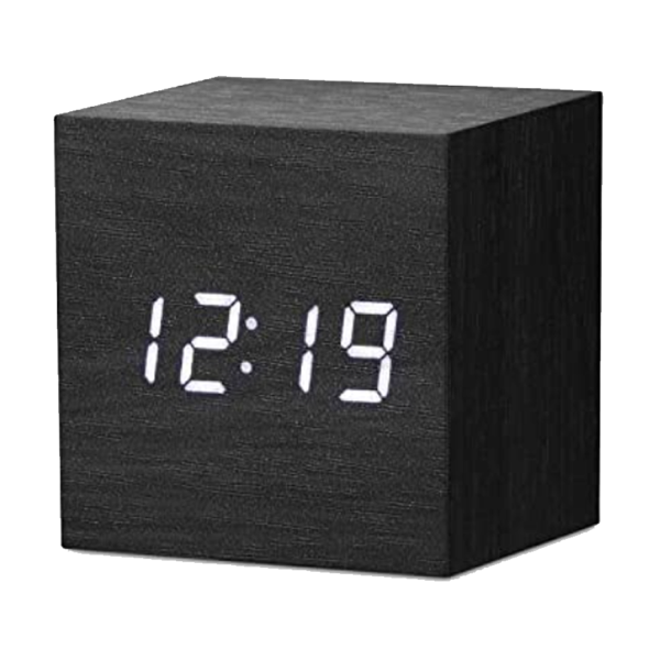 Wooden Cube Digital Alarm Clock - Image 3