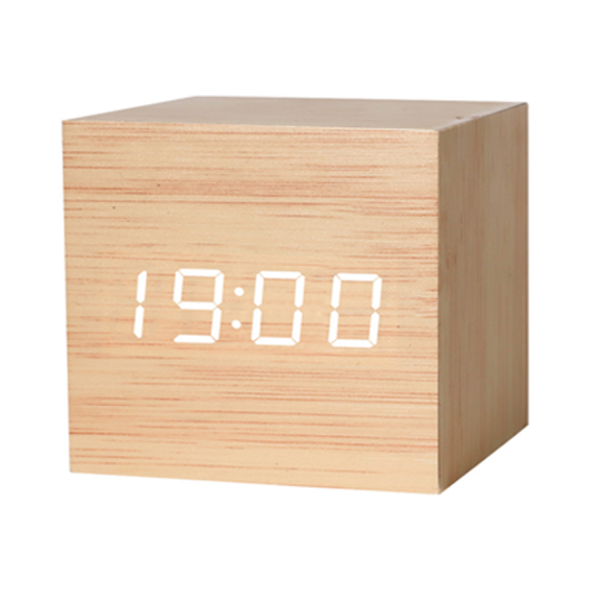 Wooden Cube Digital Alarm Clock - Image 2