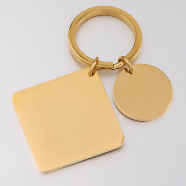 Square Stainless Steel Tag Key Chain