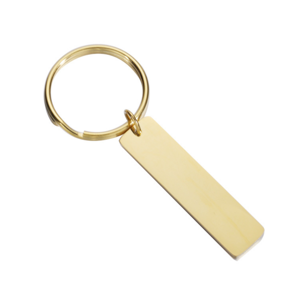 Rectangular Stainless Steel Tag Key Chain