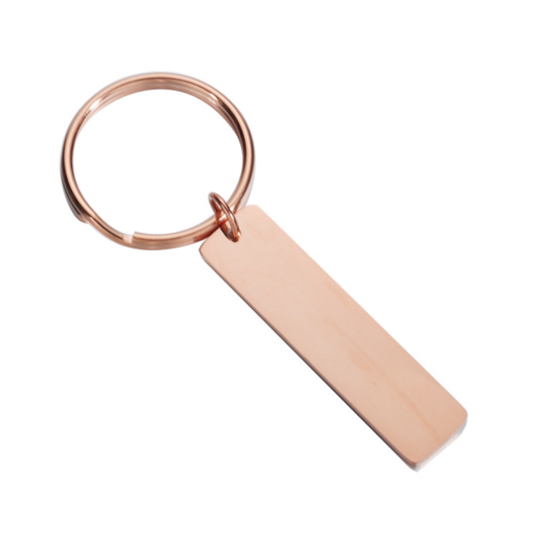 Rectangular Stainless Steel Tag Key Chain - Image 3