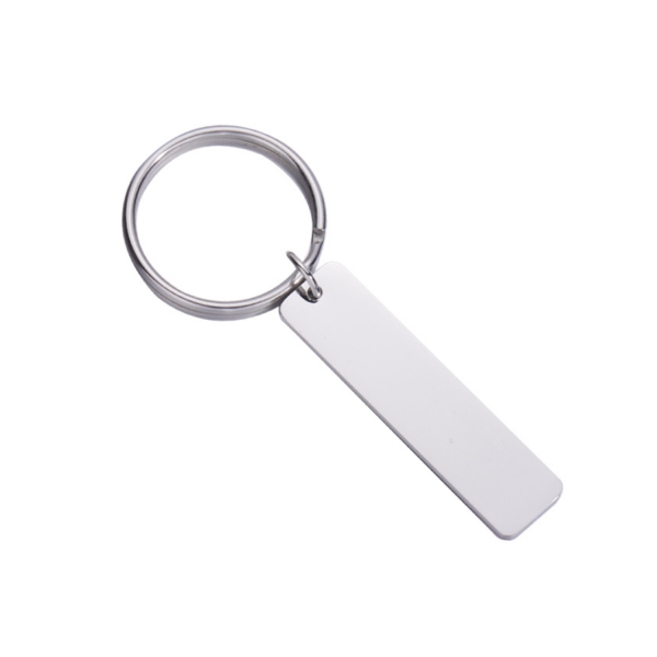 Rectangular Stainless Steel Tag Key Chain - Image 2