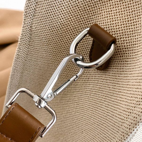 Canvas Tote Bag PU Leather Handles Adjustable strap - Image 7