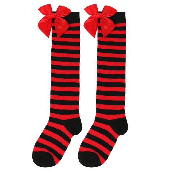 Bow Christmas Knee High Socks For Women
