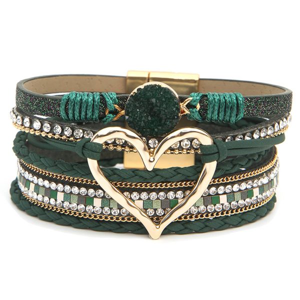PU Hand-woven bracelet in multi-layered leather - Image 2