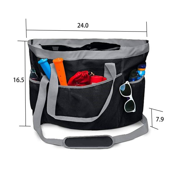 Nylon Mesh Beach crossbody Bag with Zipper - Image 5