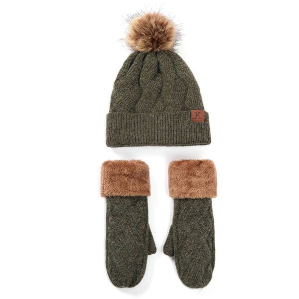 Winter Fashion Outdoor Windproof Hat Gloves Sets - Image 2