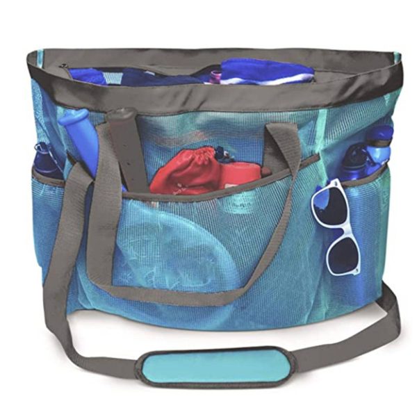 Nylon Mesh Beach crossbody Bag with Zipper - Image 3