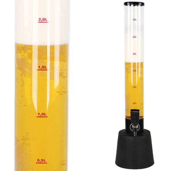 Plastic 3L Beer Clear Beverage Tower - Image 2