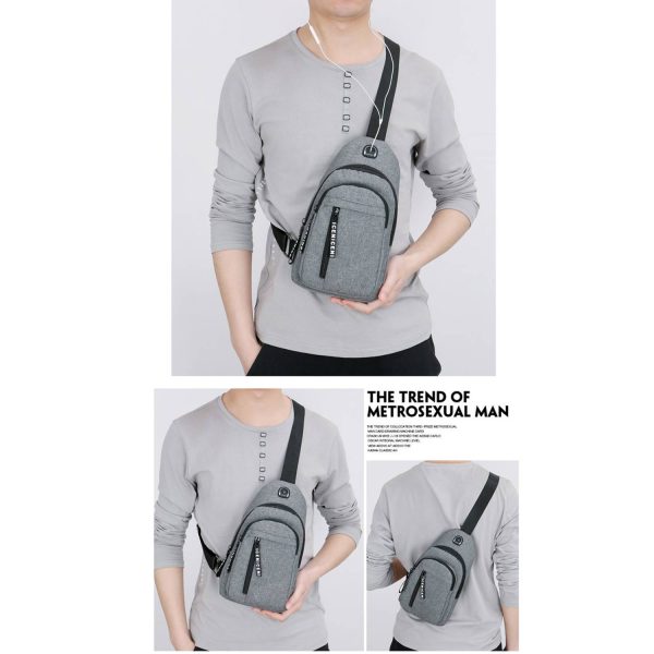 Small Water Resistan Crossbody Waist Bag With Earphone Hole - Image 3