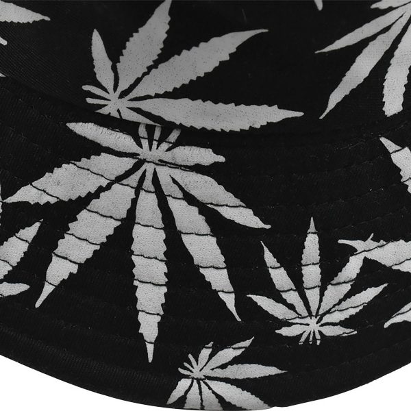 Hip Hop Cap Maple Leaf Sun Flat Top Bucket Hat - Image 4