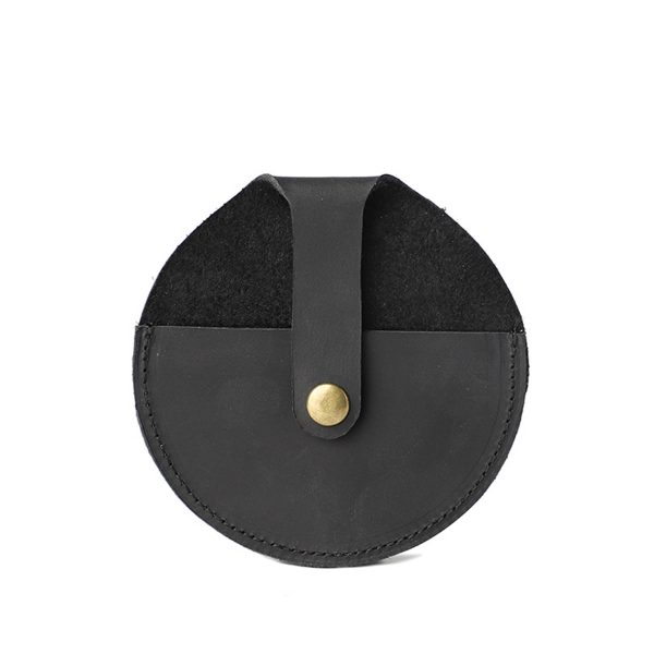 Genuine Leather Round vintage coin storage bag - Image 2