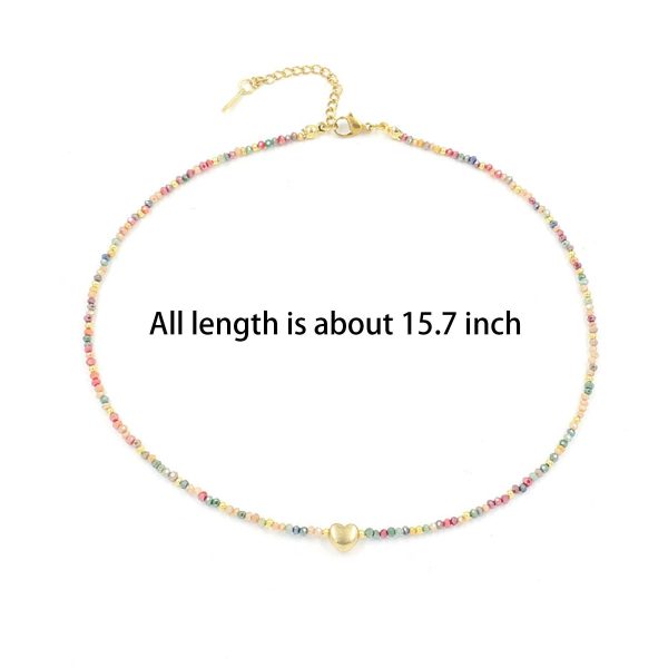 Colorful Mini Crystal Beaded Necklace - Image 5