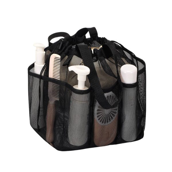 Portable Mesh Toiletry Bag with Drawstring & Multi Pocket - Image 3